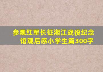 参观红军长征湘江战役纪念馆观后感小学生篇300字