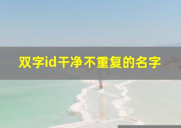 双字id干净不重复的名字