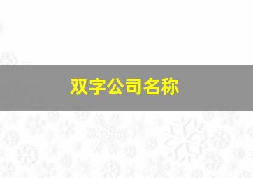 双字公司名称