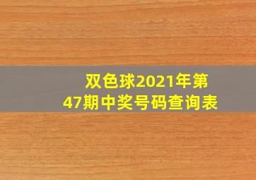 双色球2021年第47期中奖号码查询表