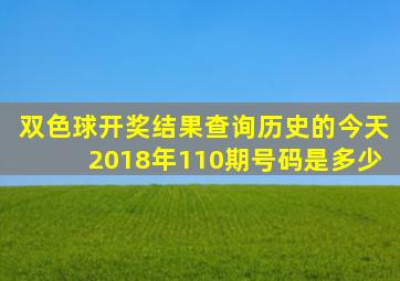 双色球开奖结果查询历史的今天2018年110期号码是多少