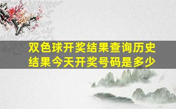 双色球开奖结果查询历史结果今天开奖号码是多少