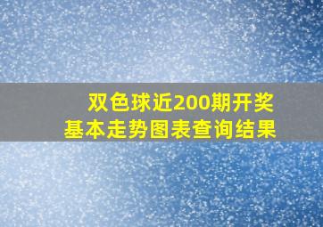 双色球近200期开奖基本走势图表查询结果