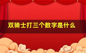 双骑士打三个数字是什么