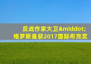 反战作家大卫·格罗斯曼获2017国际布克奖