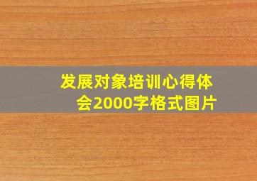 发展对象培训心得体会2000字格式图片