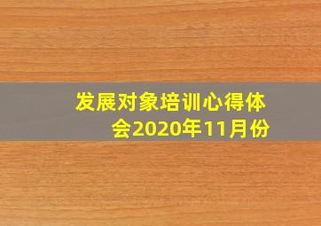 发展对象培训心得体会2020年11月份