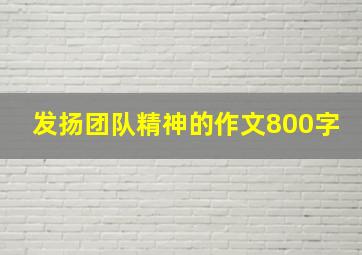 发扬团队精神的作文800字