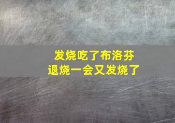 发烧吃了布洛芬退烧一会又发烧了