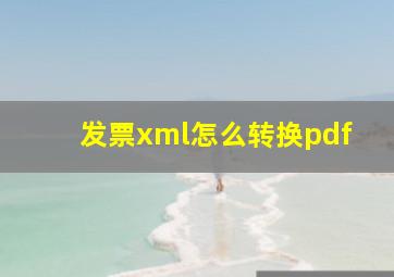 发票xml怎么转换pdf