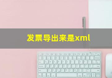 发票导出来是xml