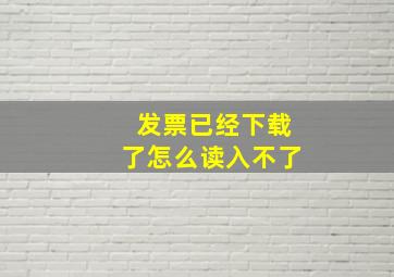 发票已经下载了怎么读入不了