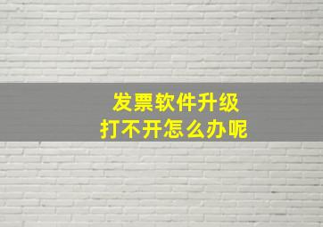 发票软件升级打不开怎么办呢