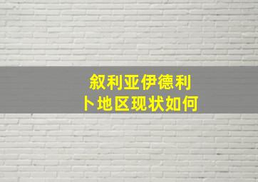 叙利亚伊德利卜地区现状如何