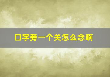 口字旁一个关怎么念啊