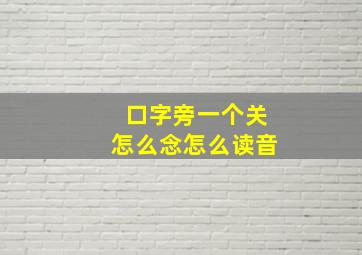 口字旁一个关怎么念怎么读音