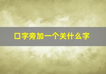 口字旁加一个关什么字