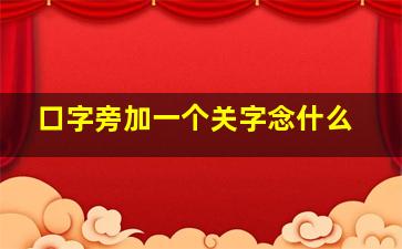 口字旁加一个关字念什么