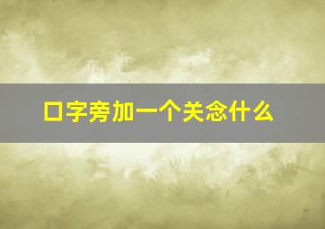 口字旁加一个关念什么