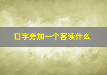 口字旁加一个客读什么