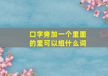 口字旁加一个里面的里可以组什么词