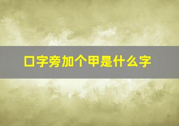 口字旁加个甲是什么字