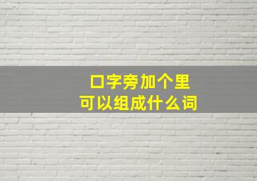 口字旁加个里可以组成什么词