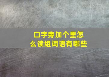 口字旁加个里怎么读组词语有哪些