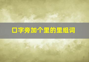 口字旁加个里的里组词