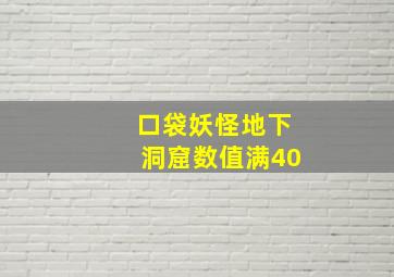 口袋妖怪地下洞窟数值满40