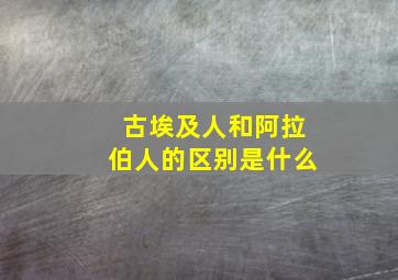 古埃及人和阿拉伯人的区别是什么