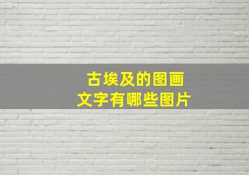 古埃及的图画文字有哪些图片