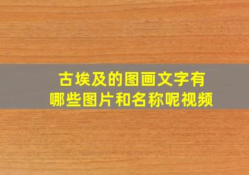 古埃及的图画文字有哪些图片和名称呢视频