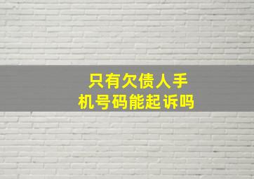 只有欠债人手机号码能起诉吗