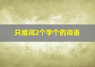 只组词2个字个的词语