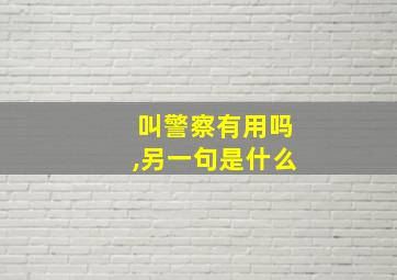 叫警察有用吗,另一句是什么