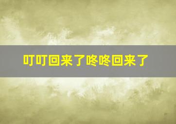 叮叮回来了咚咚回来了