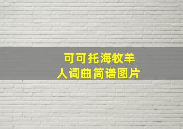 可可托海牧羊人词曲简谱图片