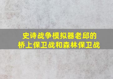 史诗战争模拟器老邱的桥上保卫战和森林保卫战