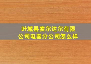 叶城县赛尔达尔有限公司电器分公司怎么样