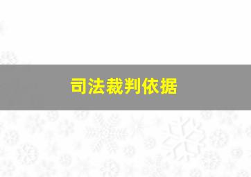 司法裁判依据