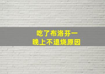 吃了布洛芬一晚上不退烧原因