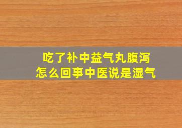 吃了补中益气丸腹泻怎么回事中医说是湿气