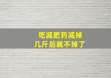 吃减肥药减掉几斤后就不掉了