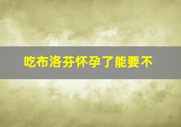 吃布洛芬怀孕了能要不