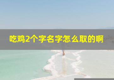 吃鸡2个字名字怎么取的啊