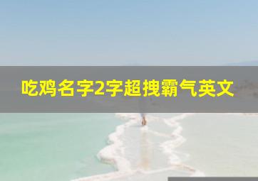 吃鸡名字2字超拽霸气英文