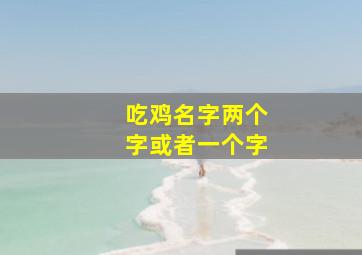 吃鸡名字两个字或者一个字