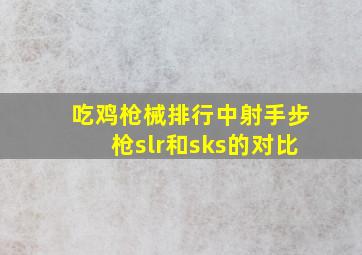 吃鸡枪械排行中射手步枪slr和sks的对比