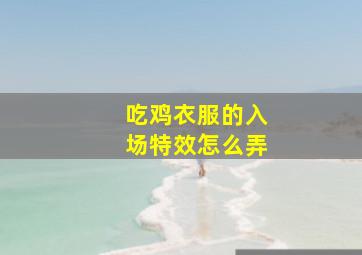 吃鸡衣服的入场特效怎么弄